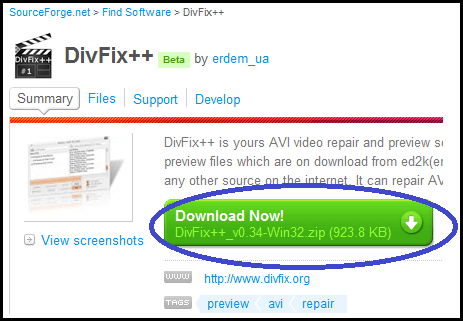 動画修復フリーソフト「DivFix++」