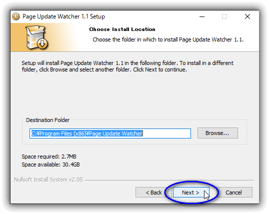 Page Update Watcher のインストール